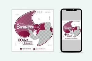 företag marknadsföring byrå befordran social media posta mall. redigerbar fyrkant baner design med plats för de Foto. vektor