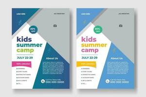 ein Sommer- Lager Flyer Vorlage zum Kinder Ferien vektor