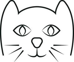 Katze Gesicht Linie Symbol Illustration vektor