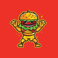 burger maskot logotyp vektor