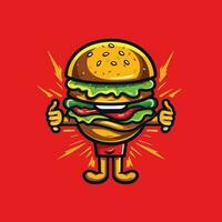 burger maskot logotyp vektor