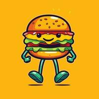 söt burger maskot logotyp vektor