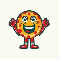 Lycklig pizza maskot logotyp vektor