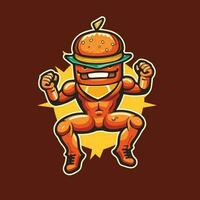 mexikansk burger maskot logotyp vektor