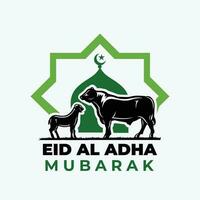 Prämie eid al adha Mubarak Logo Vektor Kunst isoliert Illustration eps