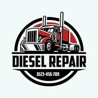diesel reparera lastbilstransporter företag cirlce emblem logotyp isolerat vektor konst illustration. bäst för lastbilstransporter relaterad industri