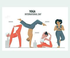 yoga internationell dag begrepp illustration vektor