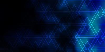 dunkelblauer Vektorhintergrund mit Liniendreieckenillustration mit einer Reihe von bunten Dreiecken bestes Design für Plakatfahnen vektor