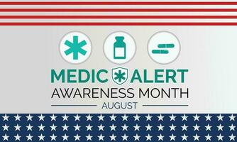 läkare varna medvetenhet månad augusti . firande i förenad stater. affisch, hälsning kort, baner och bakgrund design. vektor