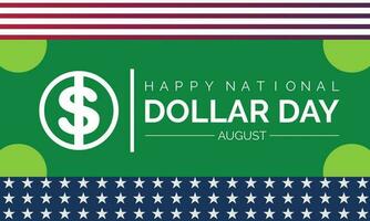 National Dollar Tag August 8.Poster, Gruß Karte, Banner und Hintergrund. Vektor . Weiß Hintergrund .