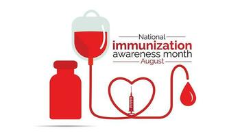 National Immunisierung Bewusstsein Monat. es können Hilfe speichern das Leben von Andere. 3d Rendern Weiß Hintergrund . vektor
