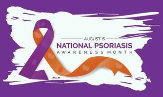 Psoriasis Bewusstsein Monat beobachtete im August. Poster und Banner Design Vorlage. vektor