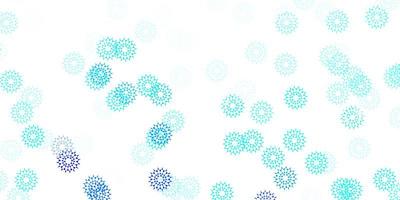 ljusblå vektor doodle bakgrund med blommor