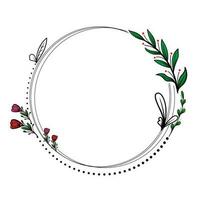 minimalistisk geometrisk blommig tömma ramar. calligraphic runda eller fyrkant former med grenar och blommor. elegant örter eller blommar. vektor botanisk översikt gränser