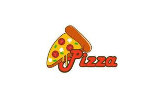 Pizza Cafe Logo Emblem zum schnell Essen Restaurant vektor