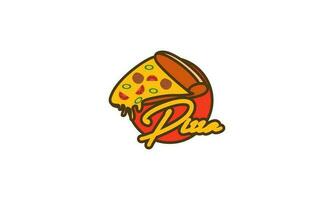 Pizza Cafe Logo Emblem zum schnell Essen Restaurant vektor