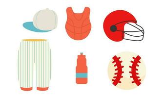 Element von Baseball Fänger Sportbekleidung und Teige Baseball zum Wettbewerb Logo vektor