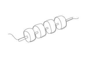 kontinuierlich einer Linie Zeichnung Koreanisch Küche Konzept. Single Linie zeichnen Design Vektor Grafik Illustration.