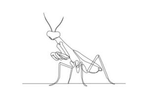 kontinuierlich einer Linie Zeichnung Insekten Konzept. Single Linie zeichnen Design Vektor Grafik Illustration.