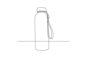 kontinuierlich einer Linie Zeichnung Verpackung Flasche Konzept. Single Linie zeichnen Design Vektor Grafik Illustration.