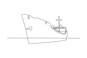 kontinuerlig ett linje teckning hav resa transport begrepp. enda linje dra design vektor grafisk illustration.