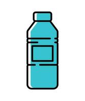 flaska vatten plast översikt konst ikon vektor illustration