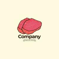 waguaa asiatisch Essen Illustration Vektor Logo Vorlage. Prämie Vektor Logo mit 3d Stil Fleisch mit Teller Design und Restaurant waguaa Kuchen Logo Design.