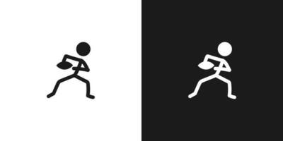 rugby boll ikon piktogram vektor design. pinne figur man rugby boll spelare vektor ikon tecken symbol piktogram