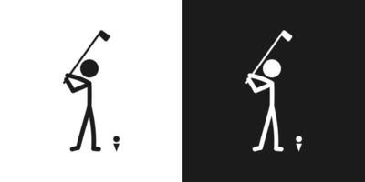 Golf Symbol Piktogramm Vektor Design. Stock Zahl Mann Golf Spieler oder Golfspieler Vektor Symbol Zeichen Symbol Piktogramm