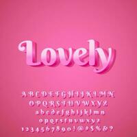 süß 3d schön Rosa Alphabet Brief zum romantisch Text bewirken vektor