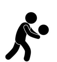 Illustration und Symbol Stock Zahl oder Stickman spielen Volleyball vektor