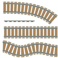 en uppsättning av järnväg spår. isolerat vektor element av en järnväg, skenor av järnväg rutter