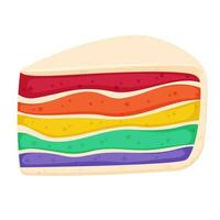 Regenbogen Kuchen, Kuchen. Süss Dessert Vektor Illustration.