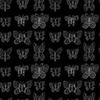 anders Schmetterlinge nahtlos Muster auf schwarz Hintergrund vektor