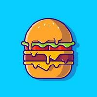 Burger geschmolzen Karikatur Vektor Symbol Illustration. Essen Burger Symbol Konzept isoliert Prämie Vektor. eben Karikatur Stil