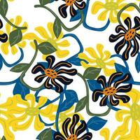 dekorativ retro abstrakt Blume nahtlos Muster. Jahrgang stilisiert Blumen Hintergrund. vektor