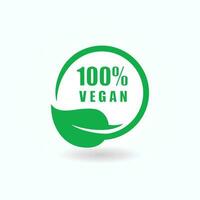 100 vegan Vektor Symbol. organisch, bio, Öko Symbol.