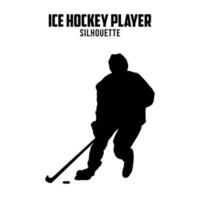 Eis Eishockey Spieler Silhouette Vektor Lager Illustration, Eis Eishockey silhoutte 03