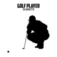 Golf Spieler Silhouette Vektor Lager Illustration, Golf silhoutte 06