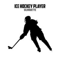 Eis Eishockey Spieler Silhouette Vektor Lager Illustration, Eis Eishockey silhoutte 05