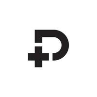 brev dp eller pd med hälsa tecken kreativ klinik monogram former alfabet logotyp. p logotyp. d logotyp vektor