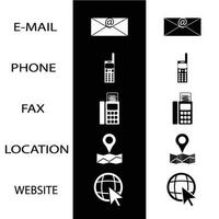 Symbole Kontakt zum Geschäft Karte Telefon Fax und Webseite vektor