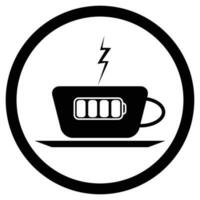 Tasse von Kaffee und Batterie Blitz vektor