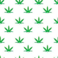 grön ogräs cannabis blad mönster. läkemedel medicinsk marijuana, cannabis växt sömlös bakgrund. vektor illustration