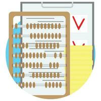 Überprüfung Budget Vektor Symbol Wohnung. Balance Zählen, golden finanziell Illustration