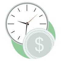pengar och tid platt ikon vektor. företag effektivitet och tid förvaltning illustration vektor
