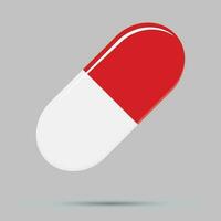 Kapsel Tablette rot Weiß Vektor. pharmazeutische Kapsel zum Medikament, Antibiotikum oder Vitamin Illustration vektor