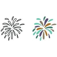 Feuerwerk zum eben Hand gezeichnet Illustration . Karneval , Party, Festival, Feier , Neu Jahr, Weihnachten vektor