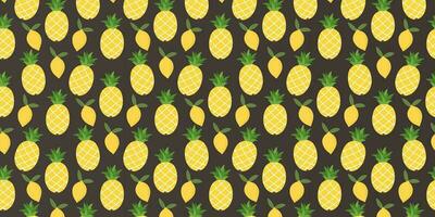 nahtlos Muster Ananas, Zitrone Obst Textur Hintergrund Design vektor