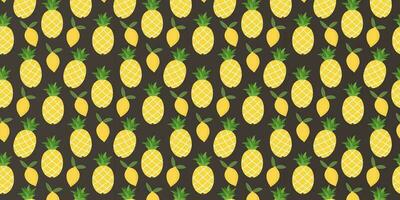 sömlös mönster ananas, citron- frukt textur tapet design vektor